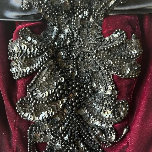 Vintage  Velvet Victorian gothic Cocktail Dress - Picture 6 of 10